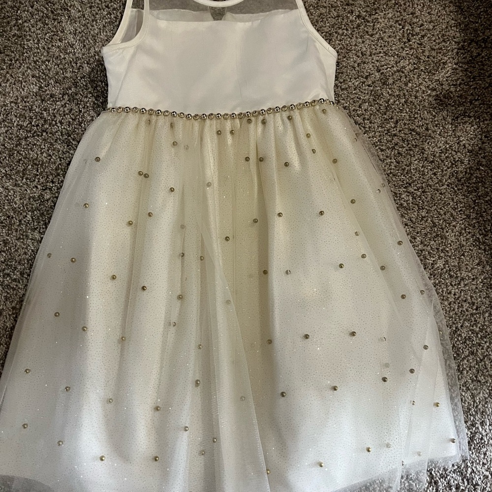 Prince White and Gold Formal Kids Dress
